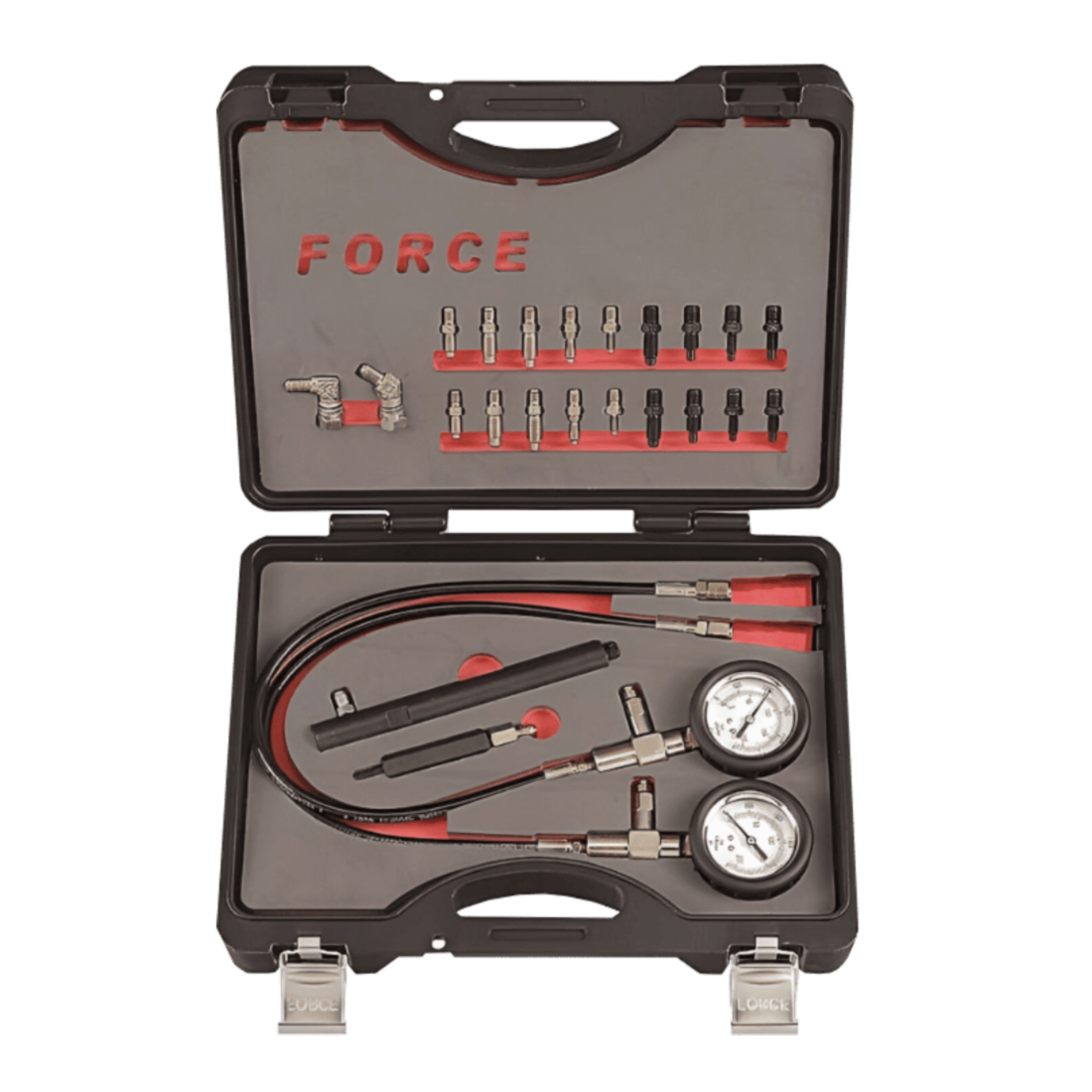 FORCE 924B2 KIT MEDIDOR DUAL DE PRESIÓN DE FRENOS 0-3000PSI Y 0-200KG/CM2 MANGUERA 4500PSI